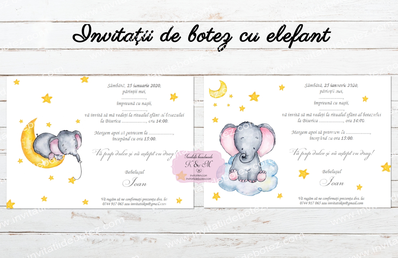 Invitatii elefant baieti